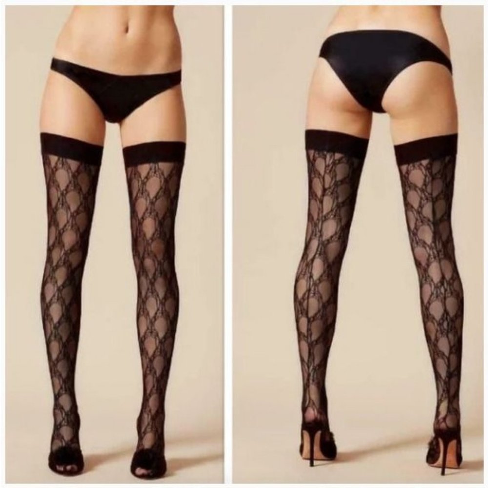 Agent Provocateur Black Lace Stockings